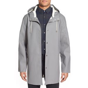 STUTTERHEIM Mens Gray Cotton Blend Raincoat L